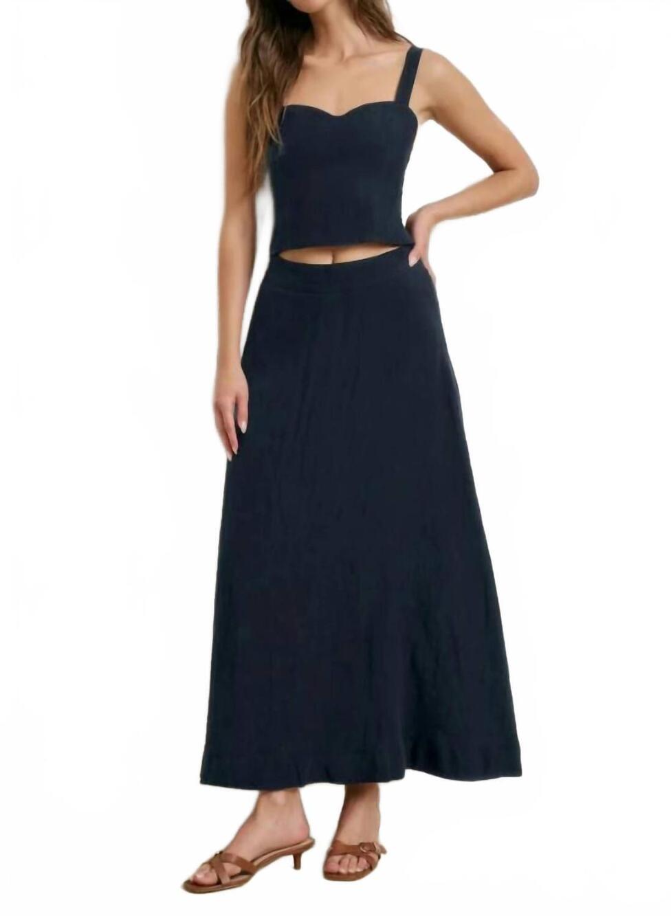NEW FAVORITE DAUGHTER the there for you maxi skirt in navy
